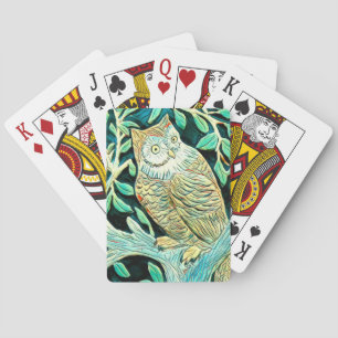 Baraja De Cartas Tarjetas de reproducción de búho