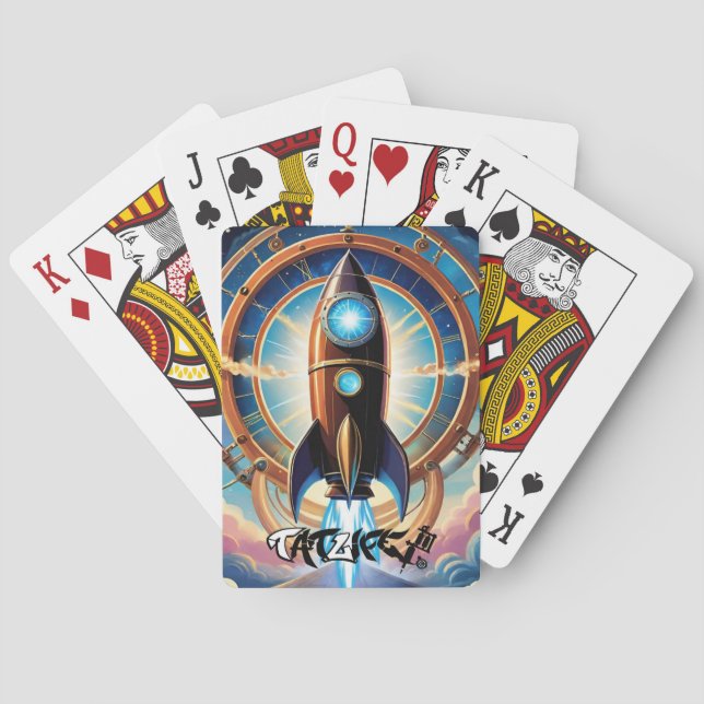 Baraja De Cartas Tarjetas de reproducción de buques de cohetes (Reverso)