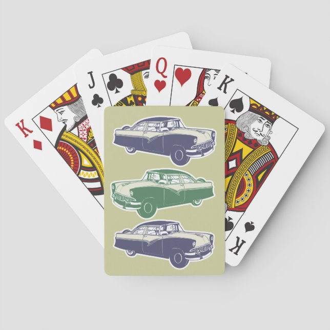 Baraja De Cartas Tarjetas de reproducción de coches retro (Reverso)