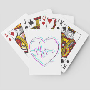 Baraja De Cartas Tarjetas de reproducción de control de corazón