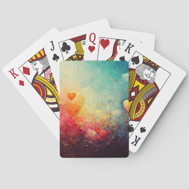 Baraja De Cartas Tarjetas de reproducción de corazones (Reverso)