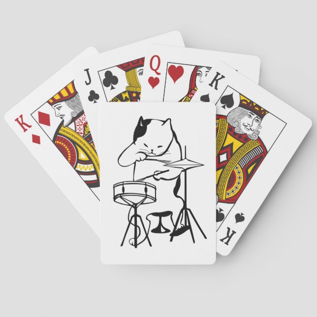 BARAJA DE CARTAS TARJETAS DE REPRODUCCIÓN DE DRUMADORES CAT (Reverso)
