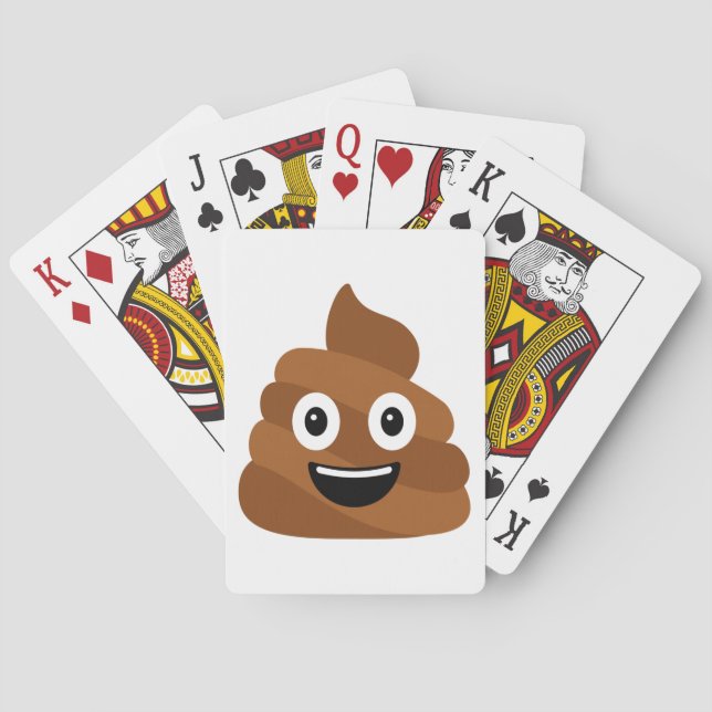 Baraja De Cartas Tarjetas de reproducción de Emoji de poop (Reverso)