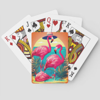 Baraja De Cartas Tarjetas de reproducción de flamencos de enlace or