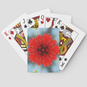Baraja De Cartas Tarjetas de reproducción de flores rojas