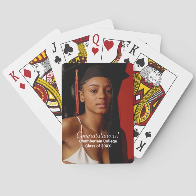 Baraja De Cartas Tarjetas de reproducción de fotos de graduación (Reverso)
