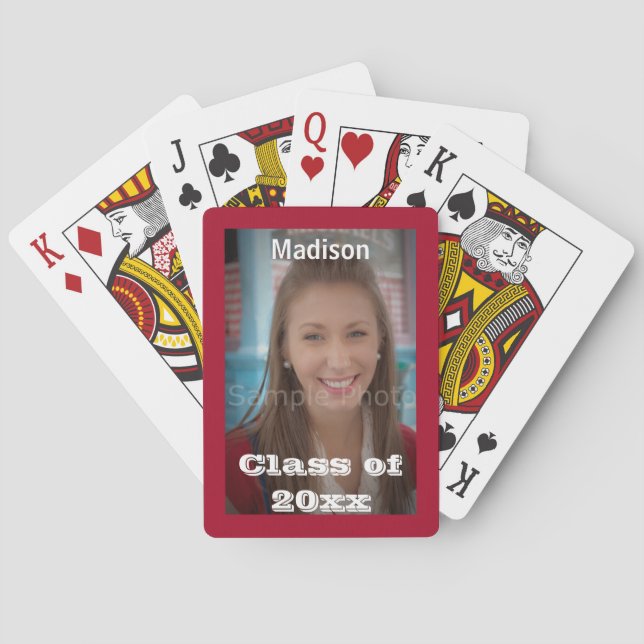 Baraja De Cartas Tarjetas de reproducción de fotos de graduación ro (Reverso)