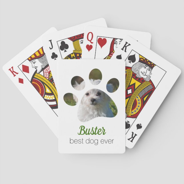 Baraja De Cartas Tarjetas de reproducción de fotos de Paw Print Per (Reverso)