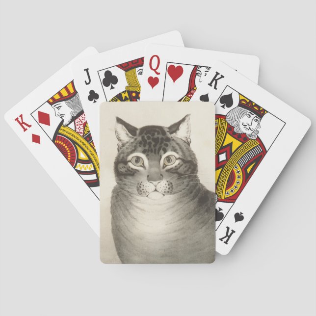 Baraja De Cartas Tarjetas de reproducción de gato antiguas (Reverso)