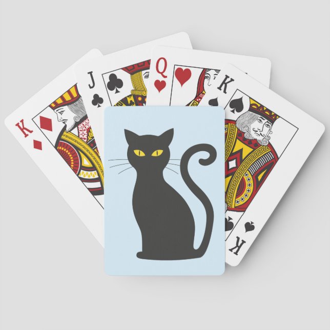 BARAJA DE CARTAS TARJETAS DE REPRODUCCIÓN DE GATO NEGRO CUTIDO (Reverso)