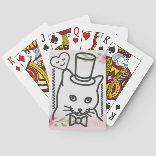 Baraja De Cartas Tarjetas de reproducción de gato original (Reverso)