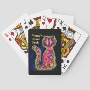 Baraja De Cartas Tarjetas de reproducción de gatos cósmicas