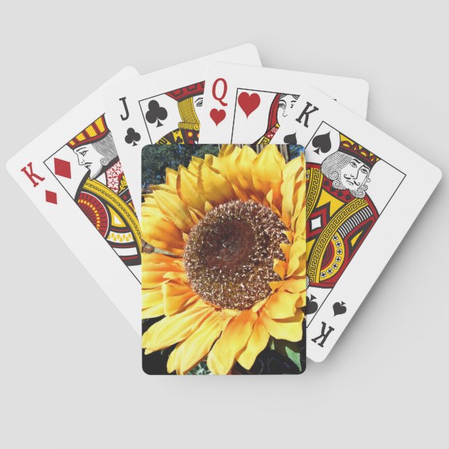 Baraja De Cartas Tarjetas de reproducción de girasol (Reverso)