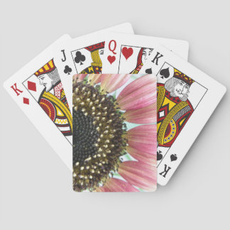 Baraja De Cartas Tarjetas de reproducción de girasol rosado
