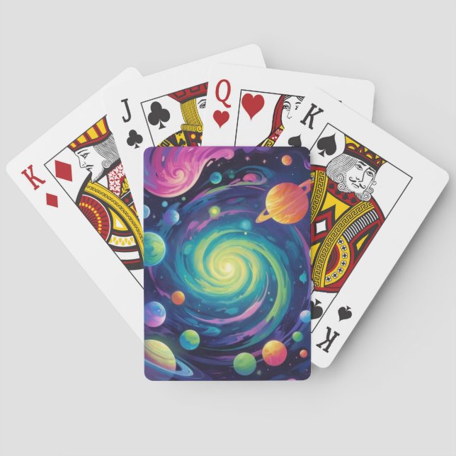 Baraja De Cartas Tarjetas de reproducción de giro planetario (Reverso)