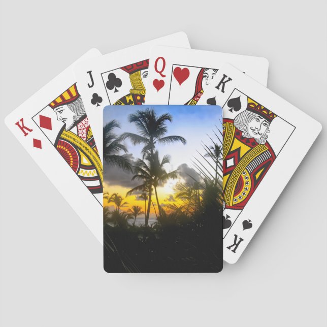 Baraja De Cartas Tarjetas de reproducción de impresión Tropical Sun (Reverso)