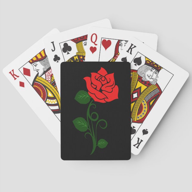 Baraja De Cartas Tarjetas de reproducción de la rosa roja (Reverso)