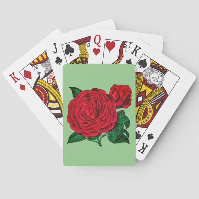 Baraja De Cartas Tarjetas de reproducción de la rosa roja (Reverso)