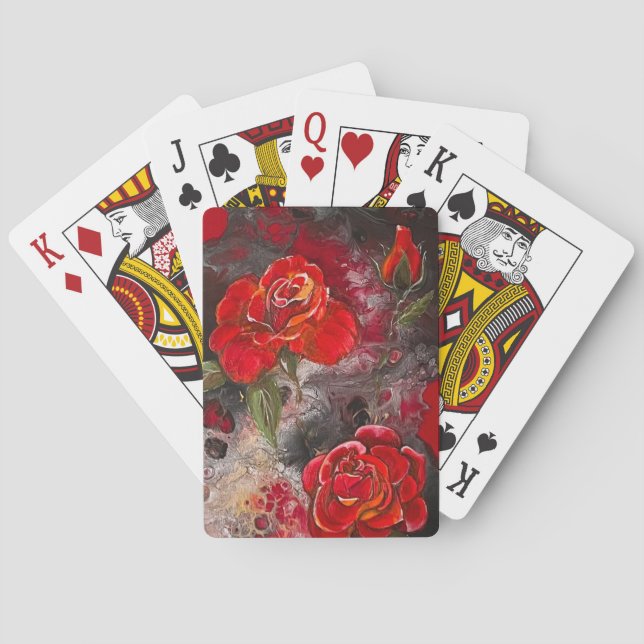 Baraja De Cartas Tarjetas de reproducción de la rosa roja (Reverso)