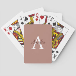 Baraja De Cartas Tarjetas de reproducción de monograma de cinnamón