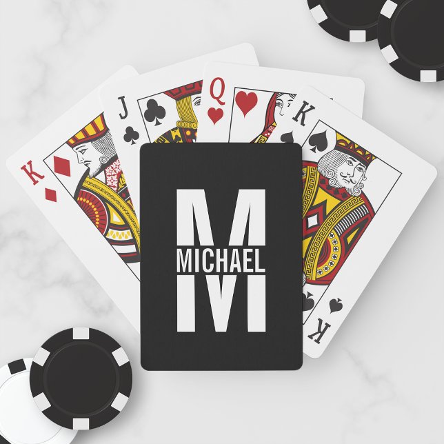 Baraja De Cartas Tarjetas de reproducción de monograma y nombres pe (Subido por el creador)
