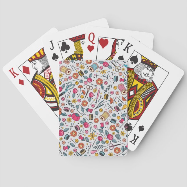 Baraja De Cartas Tarjetas de reproducción de nociones de costura (Reverso)