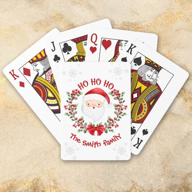 Baraja De Cartas Tarjetas de reproducción de nombre de familia de N (Santa Claus Christmas Family Name Playing Cards)
