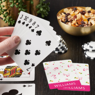 Baraja De Cartas Tarjetas de reproducción de patrones de cerezo Sno