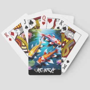 Baraja De Cartas Tarjetas de reproducción de pescado Koi