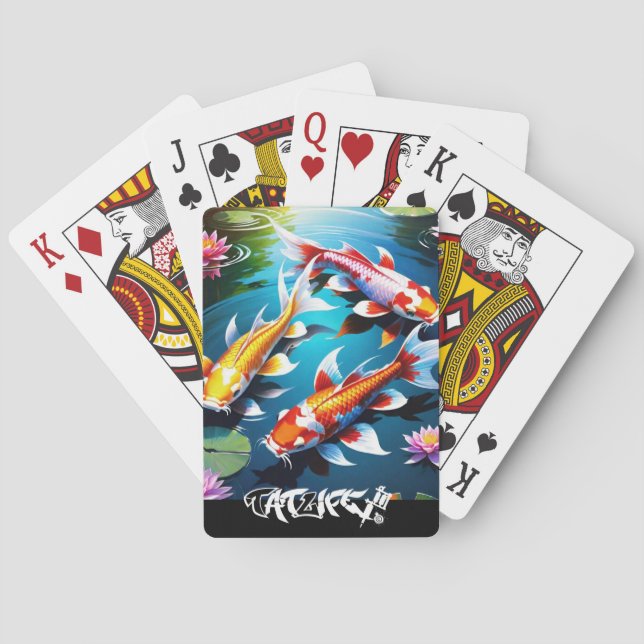 Baraja De Cartas Tarjetas de reproducción de pescado Koi (Reverso)