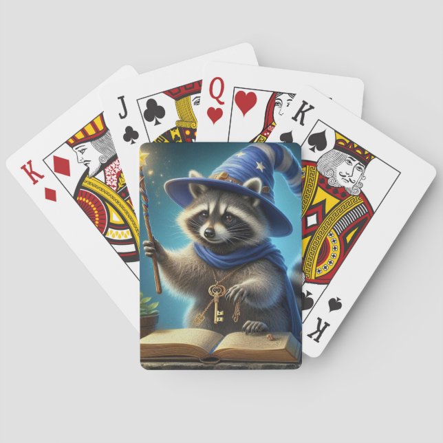 Baraja De Cartas Tarjetas de reproducción de racoon del asistente d (Reverso)