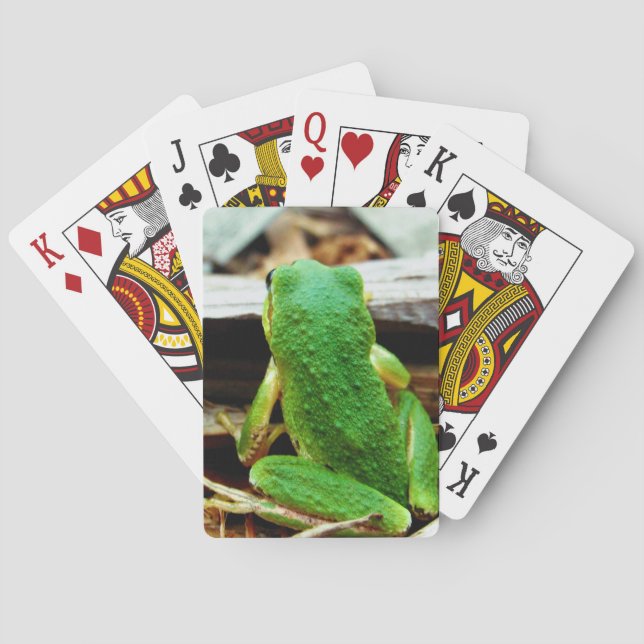 Baraja De Cartas Tarjetas de reproducción de rana cuta (Reverso)