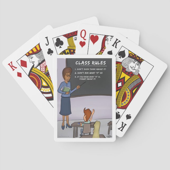 Baraja De Cartas Tarjetas de reproducción de reglas de clase (Reverso)