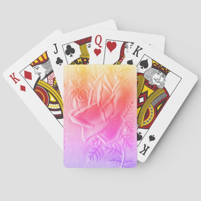 Baraja De Cartas Tarjetas de reproducción de rosas canasta (Reverso)