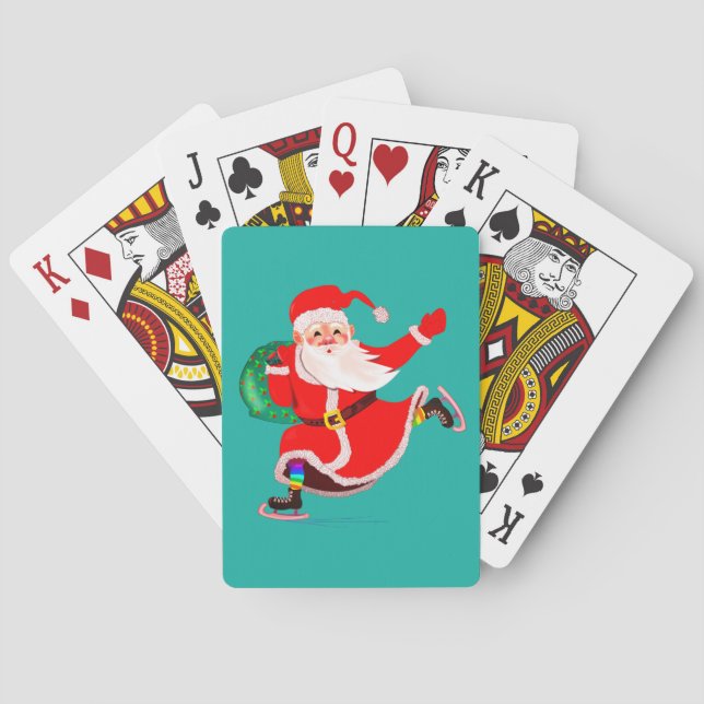 Baraja De Cartas Tarjetas de reproducción de Santa Claus (Reverso)