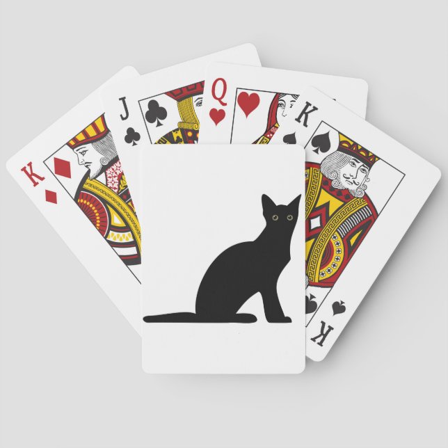 Baraja De Cartas Tarjetas de reproducción de silueta de gato (Reverso)