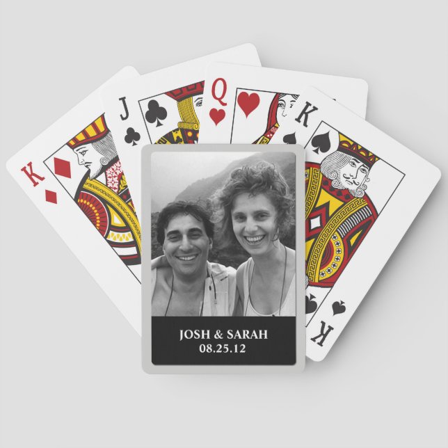 Baraja De Cartas Tarjetas de reproducción de texto fotográfico pers (Reverso)