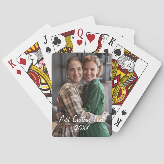 Baraja De Cartas Tarjetas de reproducción de texto y foto personali (Reverso)