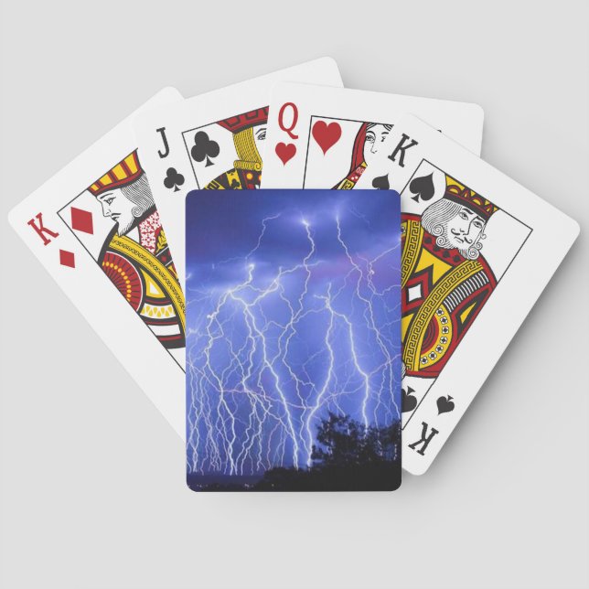 Baraja De Cartas Tarjetas de reproducción de tormentas relámpago (Reverso)