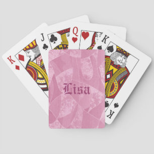 Baraja De Cartas Tarjetas de reproducción de vidrio rosado personal
