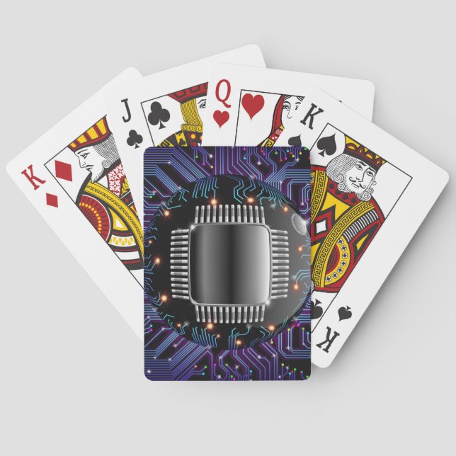 Baraja De Cartas Tarjetas de reproducción del circuito electrónico  (Reverso)