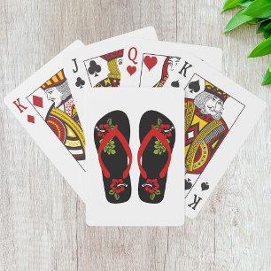 Baraja De Cartas Tarjetas de reproducción Floral Flip Flops