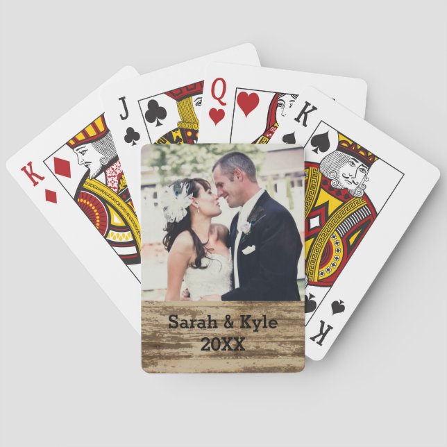 Baraja De Cartas Tarjetas de reproducción fotográfica boda (Reverso)