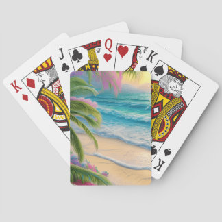 Baraja De Cartas Tarjetas de reproducción frontales de playa