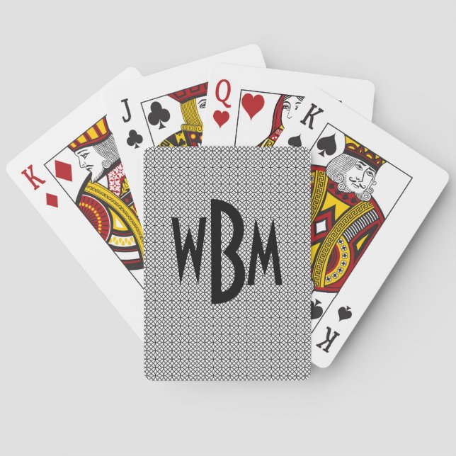 Baraja De Cartas Tarjetas de reproducción monogramadas (Reverso)