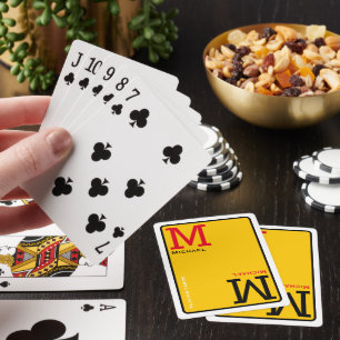 Baraja De Cartas Tarjetas de reproducción monogramadas con nombre p