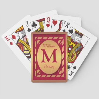 Baraja De Cartas Tarjetas de reproducción monogramadas personalizad