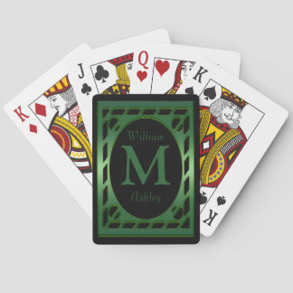 Baraja De Cartas Tarjetas de reproducción monogramadas personalizad