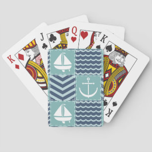 Baraja De Cartas Tarjetas de reproducción nautical Quilt Classic