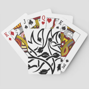 Baraja De Cartas Tarjetas de reproducción negras Swirls Tattoo